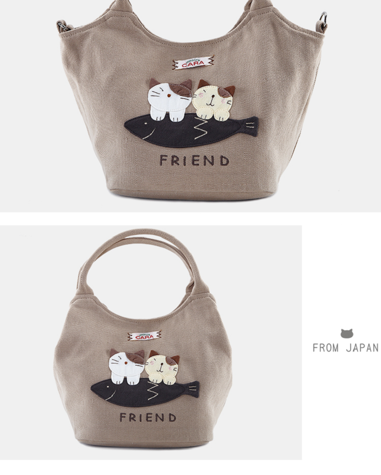 hikosencara卡拉猫迷你手拎包袋小包包帆布包女包休闲手提小布包