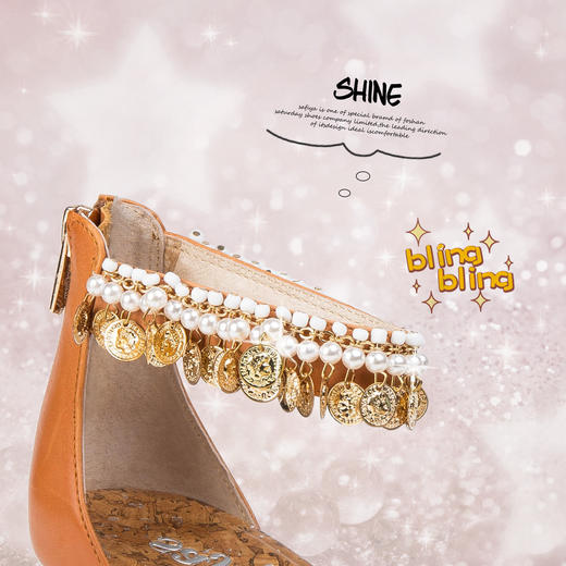 商场同款 | Safiya/索菲娅铆钉时尚简约坡跟高跟甜美凉鞋SF82115347 商品图2