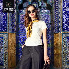 【伯妮斯茵】2T6961--白色T恤--国王的虔诚--《智慧之光--波斯艺术》