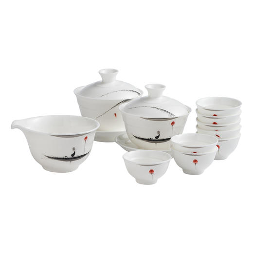 11头茗意 静心自得骨瓷茶具套组 商品图2