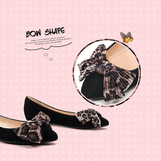 商场同款 | Safiya/索菲娅2019单鞋女秋款蝴蝶结尖头平底鞋浅口单鞋女SF93111004 商品图3