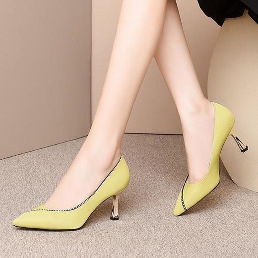 OLD-D6678职业百搭尖头性感真皮浅口单鞋 商品图1