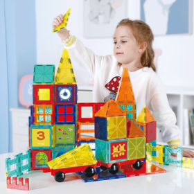 【彩窗磁力片积木套装】带宝宝进入彩色世界 巴洛克彩床窗 儿童益智玩具