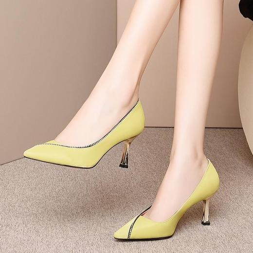 OLD-D6678职业百搭尖头性感真皮浅口单鞋 商品图0