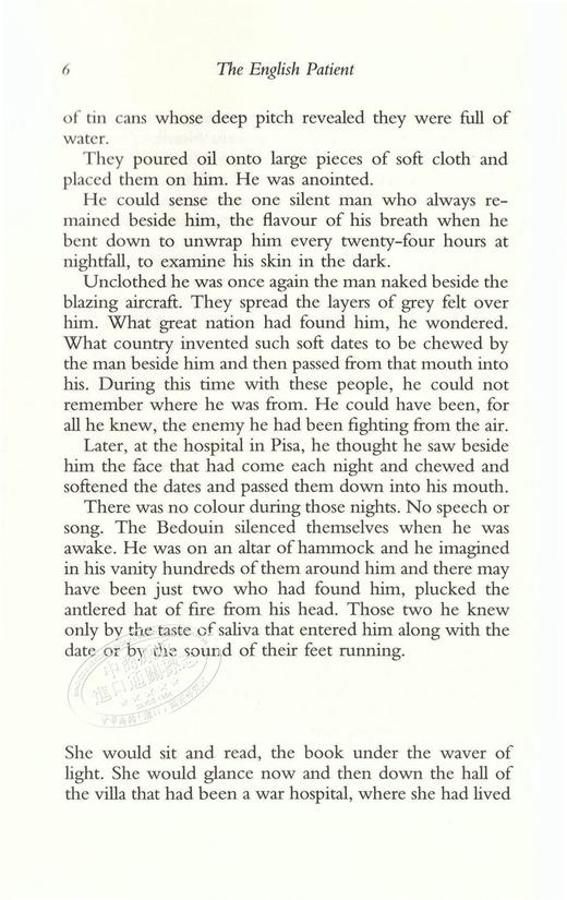 【中商原版】英国病人英文原版经典文学 English Patient Michael Ondaatje迈克尔翁达杰代表作金布克奖获奖作奥斯卡电影小说 商品图5