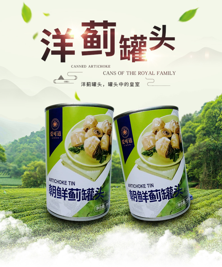 爱可道洋蓟鲜果精制蔬菜罐头390g【洋蓟罐头】