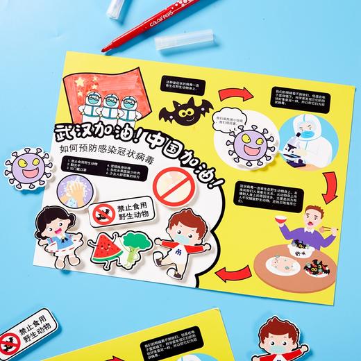 美可抗疫DIY贴画手工diy制作材料包幼儿园儿童趣味引导创意 商品图1