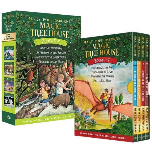 神奇树屋 英文原版 Magic Tree House 1-8册盒装 儿童探险文学小说 英文版英语桥梁章节书 美国中小学课外阅读书籍 玛丽波奥斯本 商品图1