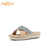 商场同款 | Safiya/索菲娅夏季新款优雅低跟一字型凉拖鞋女鞋SF92110088 商品缩略图0
