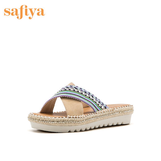 商场同款 | Safiya/索菲娅夏季新款优雅低跟一字型凉拖鞋女鞋SF92110088 商品图0