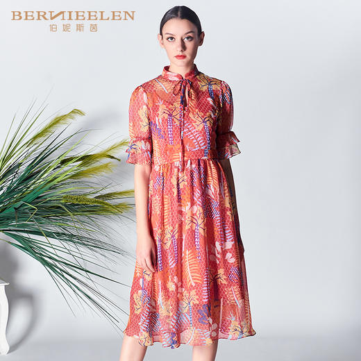 【伯妮斯茵】2S68710--红色连衣裙--安静的反叛--《智慧之光--波斯艺术》 商品图0