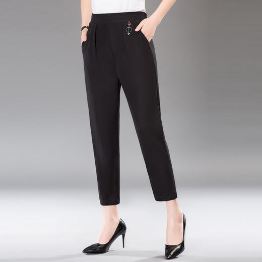 MQ-3500H夏季薄款中老年弹力棉九分宽松直筒裤YY 商品图1
