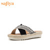 商场同款 | Safiya/索菲娅夏季新款优雅低跟一字型凉拖鞋女鞋SF92110088 商品缩略图1