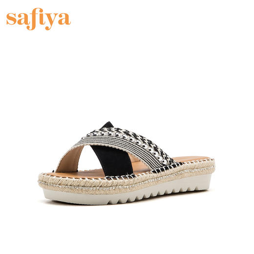商场同款 | Safiya/索菲娅夏季新款优雅低跟一字型凉拖鞋女鞋SF92110088 商品图1