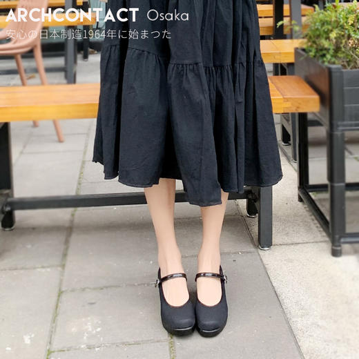 安启美奈女鞋春季新款单鞋时尚百搭厚底复古一字扣玛丽珍鞋女 商品图0