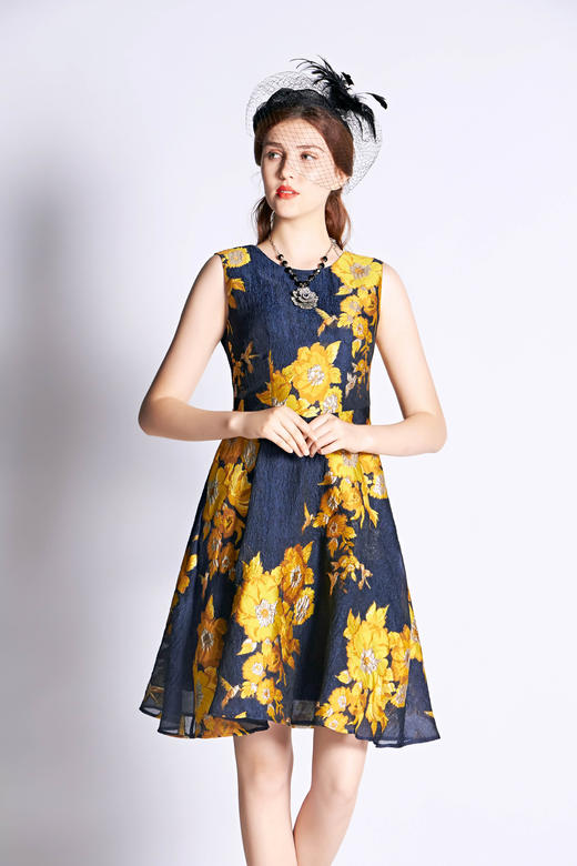 【伯妮斯茵】2S6374--蓝色连衣裙--收获--《燃烧的灵魂--梵高》 商品图0