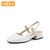 商场同款 | Safiya/索菲娅春季新商场同款小羊皮方头中跟女凉鞋SF81114004 商品缩略图1