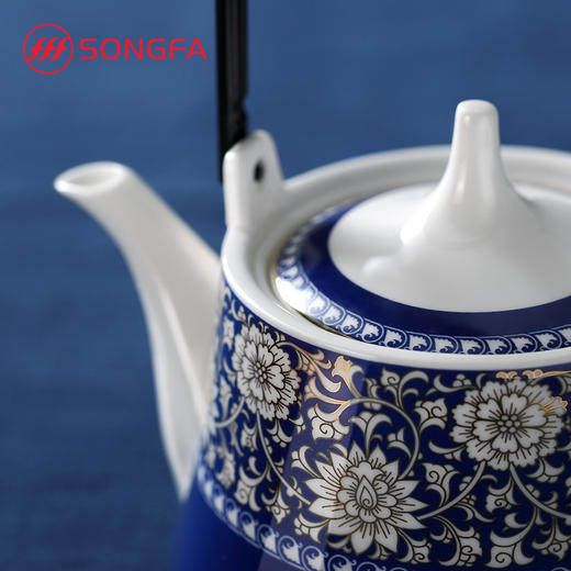 5头天元提梁壶—宝相青花茶具套装 商品图3