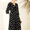 丁摩 真丝连衣裙女收腰显瘦时尚波点V领桑蚕丝连衣裙长裙20-130DL699 商品缩略图2