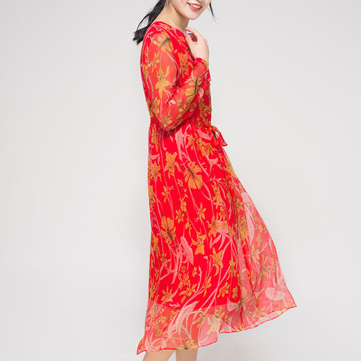 丁摩 真丝连衣裙度假海边沙滩裙桑蚕丝连衣裙20-103DS399 商品图4