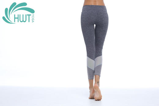 HWT九分拼纱撞色瑜伽小脚裤九分裤瑜伽裤运动裤 商品图1