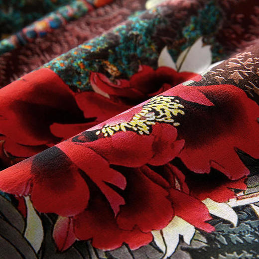 QY-MY148时尚拼接气质洋气桑蚕丝裙 商品图3