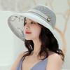 ZQ-V1-m9163（PF针织顶）夏季新款拼接木扣遮阳太阳帽双层碎花小清新文艺渔夫帽子女士 商品缩略图0