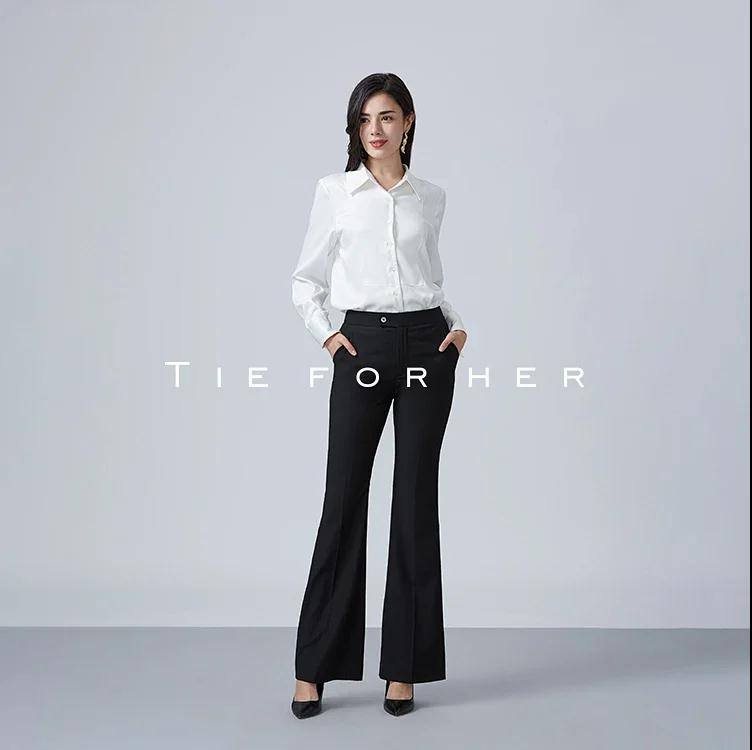 19AWP27A象牙白白贝壳扣拼接款衬衫