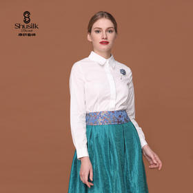 JW1406女士小翻领长袖白衬衫