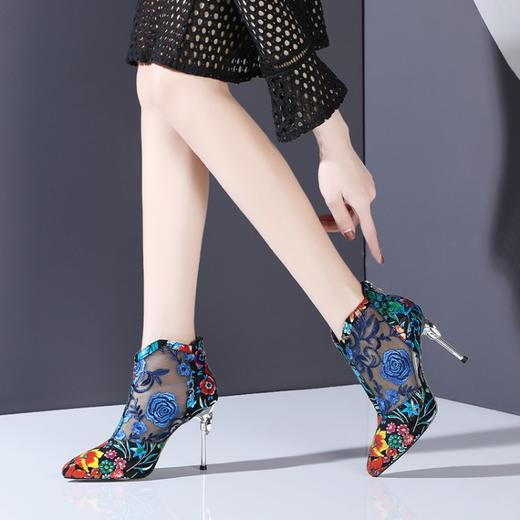 OLD+N61-W112气质尖头新款真皮镂空百搭细跟包头凉鞋 商品图1