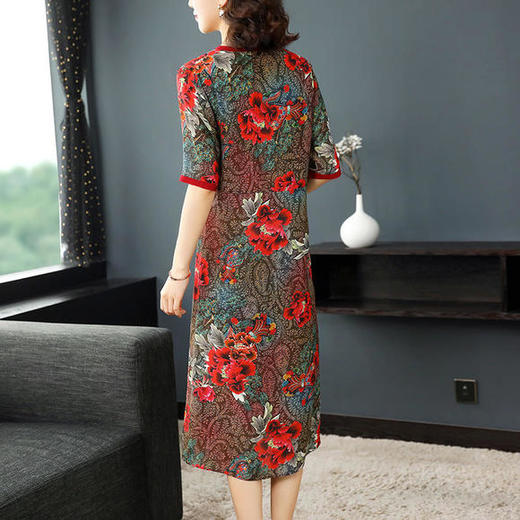 QY-MY148时尚拼接气质洋气桑蚕丝裙 商品图1