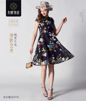 2S6918--黑色连衣裙--玫瑰王宫--《智慧之光--波斯艺术》