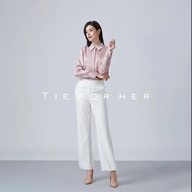 19AWP27B樱花粉白贝壳扣拼接款衬衫