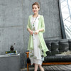CQ-HYSD10印花宽松棉麻连衣裙套装 商品缩略图3