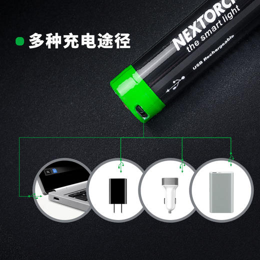 纳丽德USB直充18650锂电池3400毫安 商品图2