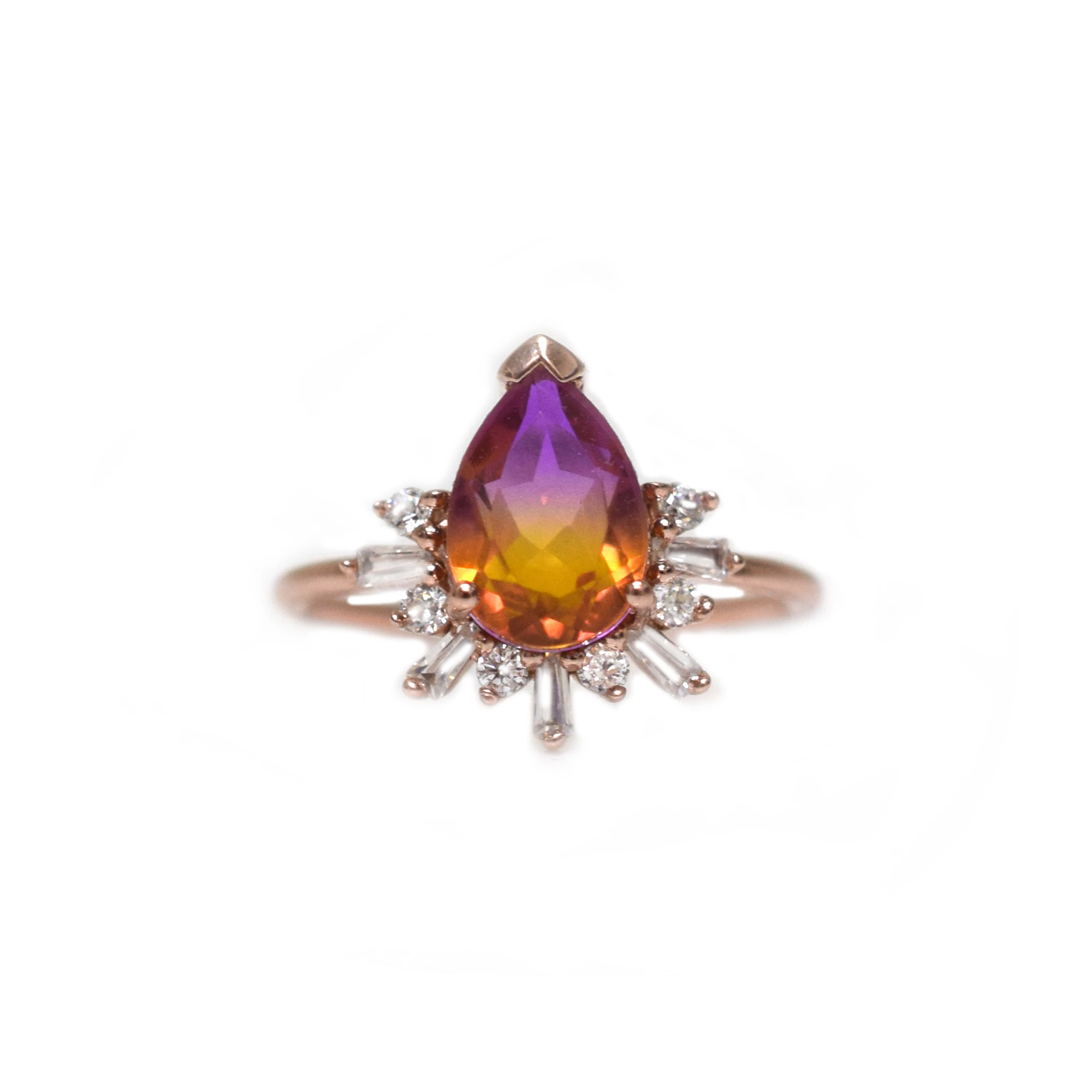 北京仓｜La Kaiser-Queen Bee-紫黄水晶 戒指（玫瑰金色）［美国设计师］