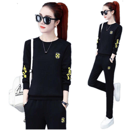 TH-267新款韩版长袖跑步服宽松时尚卫衣两件套 商品图4