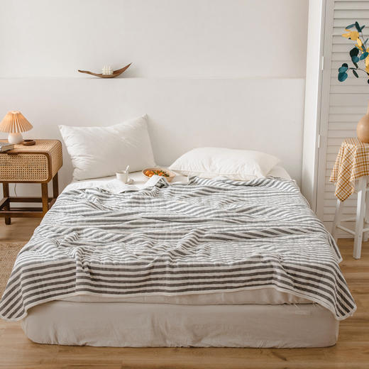 【空气层夏被】天竺棉空气层夏被轻薄全棉条纹针织棉夏被 商品图6