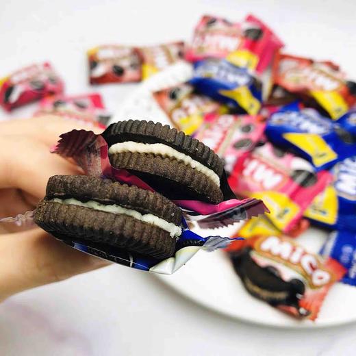 COCO 小黑饼迷你夹心饼干 独立小包装分享更方便 376g（奶油味 柠檬味 草莓味） 商品图4