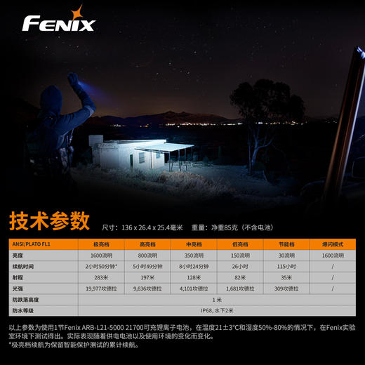 WE装备库Fenix菲尼克斯PD36R手电筒强光远射直充电户外战术小直筒 商品图3