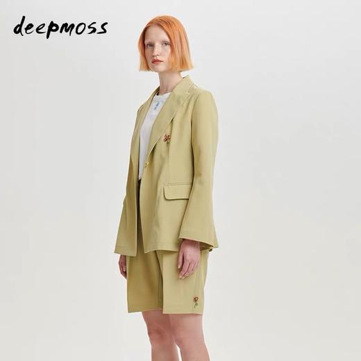 deepmoss2020春夏新款 设计感纯色芥黄麻感西装外套 dm20ssCT02AF1 商品图1