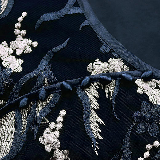 YSZE-CL8365新款中年女士洋气网纱刺绣裙子 商品图3