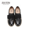 西村名物牛皮平底蝴蝶结低跟奶奶鞋女2020春季新款女士英伦小皮鞋T20AM16351 商品缩略图3