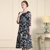 YSZE-CL8365新款中年女士洋气网纱刺绣裙子 商品缩略图2
