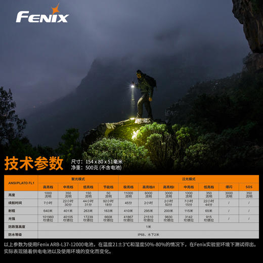 Fenix菲尼克斯大手电筒12000流明强光直充防水搜救探索灯 商品图3