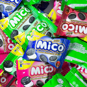 COCO 小黑饼迷你夹心饼干 独立小包装分享更方便 376g（奶油味 柠檬味 草莓味）