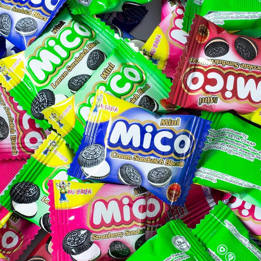 COCO 小黑饼迷你夹心饼干 独立小包装分享更方便 376g（奶油味 柠檬味 草莓味） 商品图0