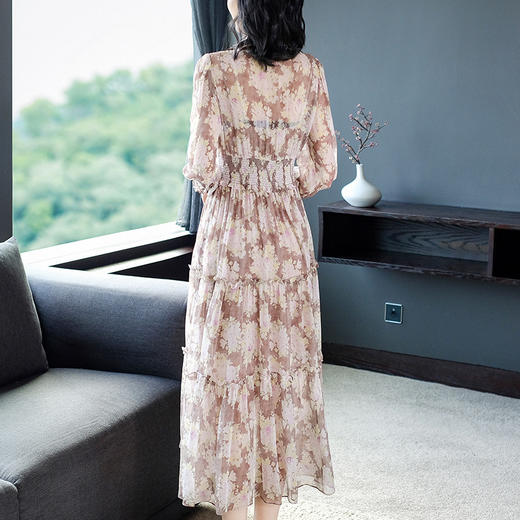 WWM-46416春季新款真丝印花订珠连衣裙 商品图2