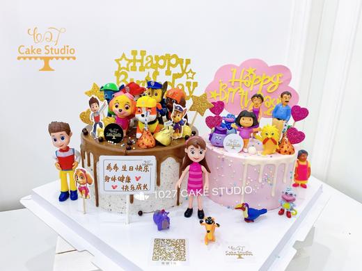 1027CAKE  |  组合蛋糕 一次满足两个愿望  DORA 和 汪汪队 狗狗主题 商品图0