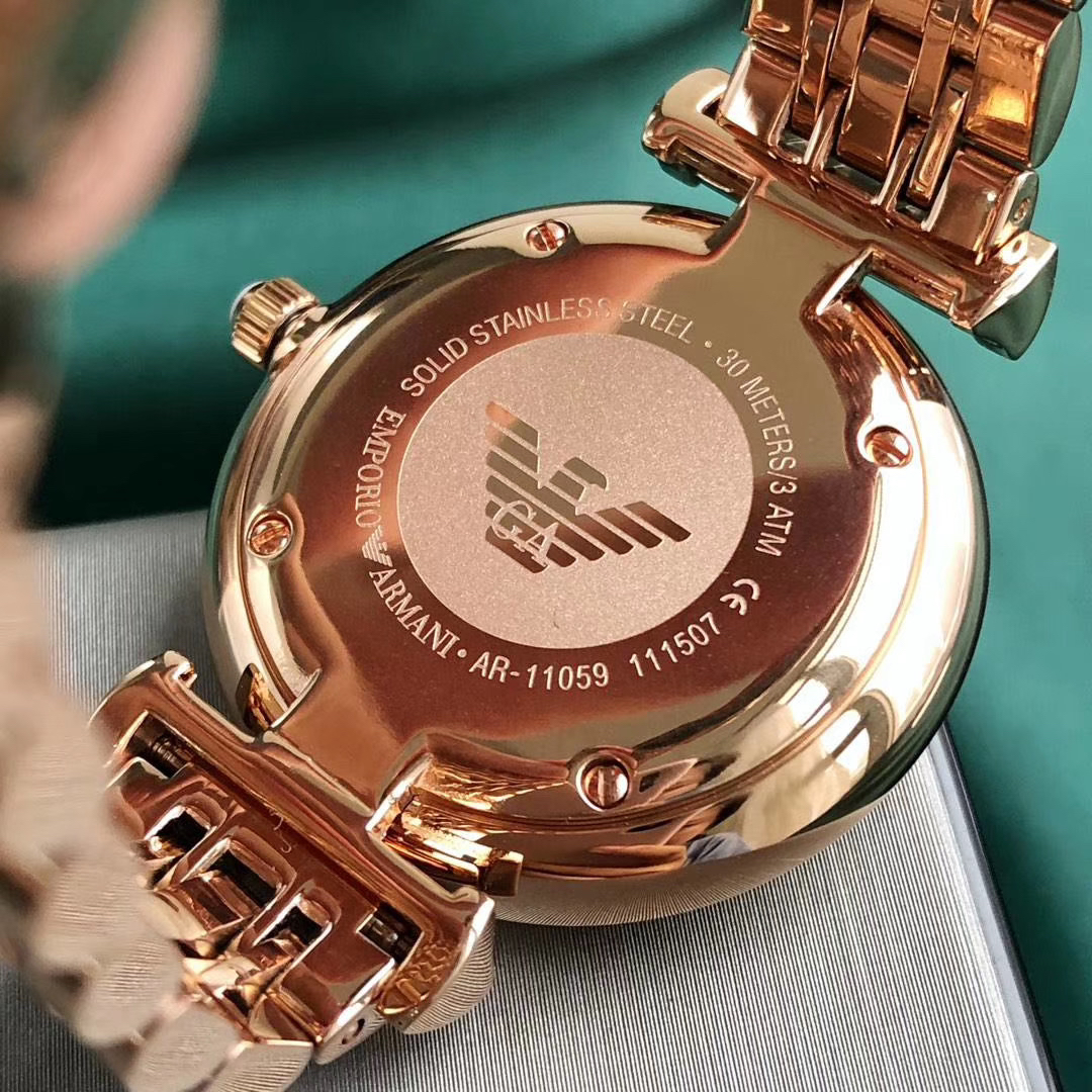 原单armani阿玛尼ar11059女士腕表表壳316精钢机芯进口石英机芯